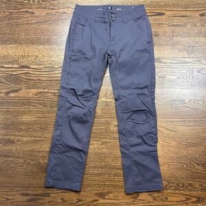 Prana Halle Pants Womens 8 Regular Gray Straight Fit Roll Up Hiking Outdoor